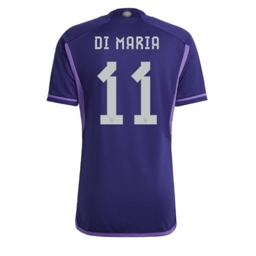 Argentyna Angel Di Maria #11 Koszulka Wyjazdowych MŚ 2022 Krótki Rękaw